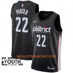 Maillot NBA Washington Wizards Otto Porter  22 2018-19 Nike City Edition Noir Swingman - Enfant